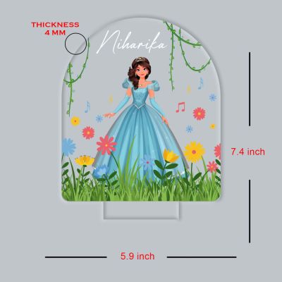 Personalized Princess Night Lamp for Girls Room Decor Customized Name LED Lamp Birthday Return Gift Warm White Light Gift for Kids, Girls & Friends